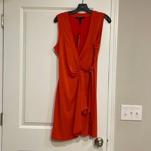 BCBG MACAZRIA red Clay medium sleeveless wrap dress